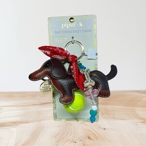 Piper k Dachshund Dog Bag Charm Key Chain Accessory